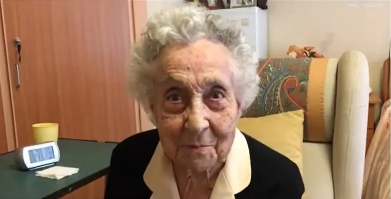 Η υπεραιωνόβια Ισπανίδα Μαρία Μπράνιας. Photo via youtube, WTHR