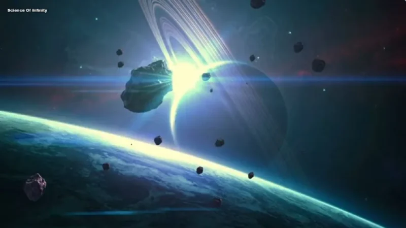 Γραφιστική παράσταση αστεροειδούς – μίνι φεγγαριού της Γης. Screenshot via YouTube@Science Of Infinity/