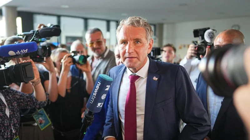 Ο ακροδεξιός Björn Höcke από το AfD στη Θουριγγία: Το κόμμα του αναμένεται να είναι η ισχυρότερη δύναμη στο κοινοβούλιο της πολιτείας. © DPA Images | Μάικλ Κάπελερ