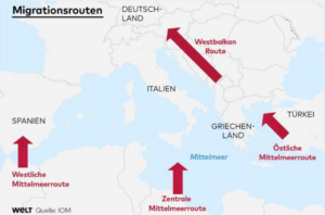 Διακίνηση λαθρομεταναστών. πηγή: Infografik WELT