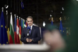 (Ξένη Δημοσίευση) Ο πρωθυπουργός Κυριάκος Μητσοτάκης κάνει δηλώσεις στους δημοσιογράφους, μετά το τέλος των εργασιών του Ευρωπαϊκού Συμβουλίου, στις Βρυξέλλες, Πέμπτη17 Οκτωβρίου 2024. ΑΠΕ-ΜΠΕ/ΓΡΑΦΕΙΟ ΤΥΠΟΥ ΠΡΩΘΥΠΟΥΡΓΟΥ/ΔΗΜΗΤΡΗΣ ΠΑΠΑΜΗΤΣΟΣ