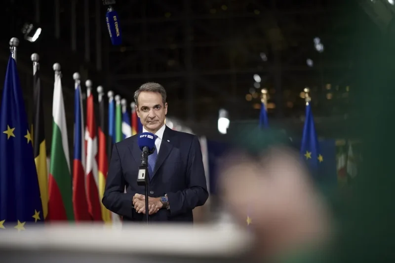 (Ξένη Δημοσίευση) Ο πρωθυπουργός Κυριάκος Μητσοτάκης κάνει δηλώσεις στους δημοσιογράφους, μετά το τέλος των εργασιών του Ευρωπαϊκού Συμβουλίου, στις Βρυξέλλες, Πέμπτη17 Οκτωβρίου 2024. ΑΠΕ-ΜΠΕ/ΓΡΑΦΕΙΟ ΤΥΠΟΥ ΠΡΩΘΥΠΟΥΡΓΟΥ/ΔΗΜΗΤΡΗΣ ΠΑΠΑΜΗΤΣΟΣ